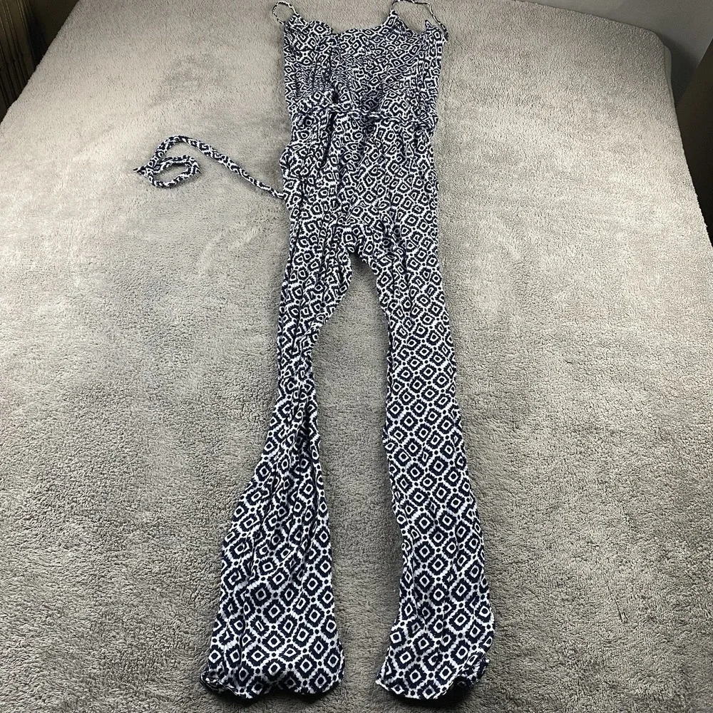 LOFT‎ Jumpsuit Womens Small Navy White Boho Bohemian